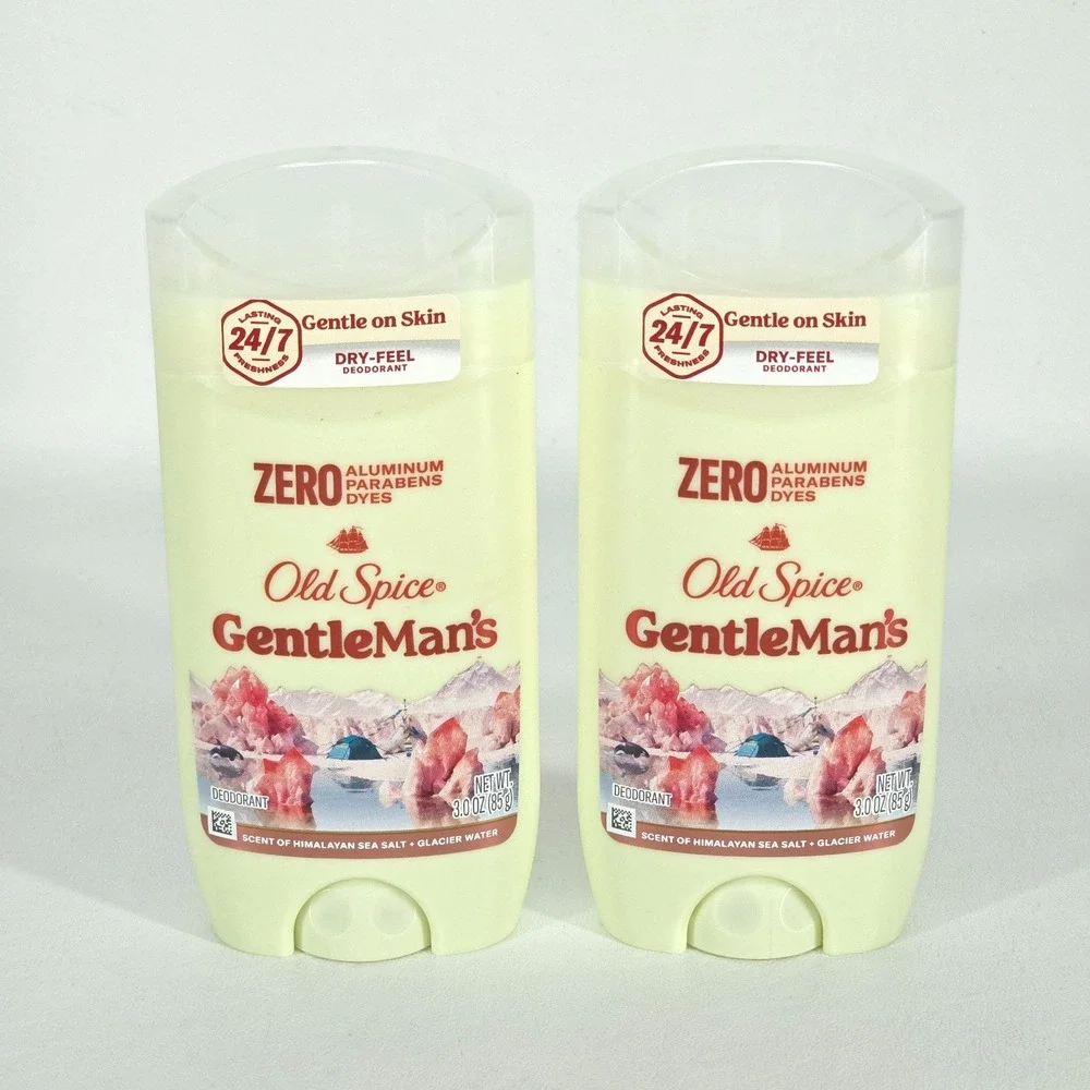 2 Old Spice GentleMan's Blend Deodorant Himalayan Sea Salt 3oz ea Deadstock NEW